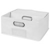 Regency Half-Cube Folding Fabric Bins, White, Fabric, 12 in W, 6 in H HTOTE066PKWH